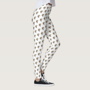 Legging Pássaro Kiwi de Natal em Aquarela com Chapéu de El