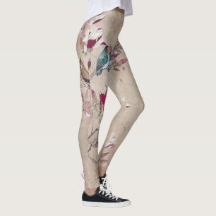 Legging pássaro na folha