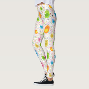 Legging Pássaros Cantos Coloridos Bonitos