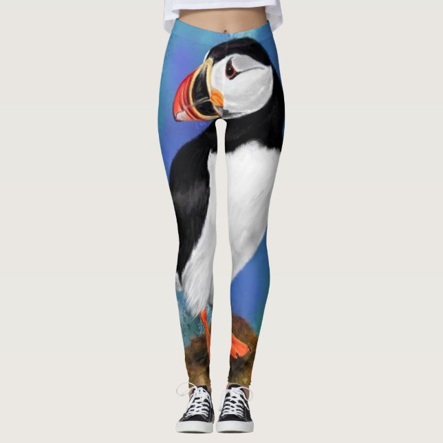 Legging Pássaros do Atlântico Puffin - Pintura (Frente)