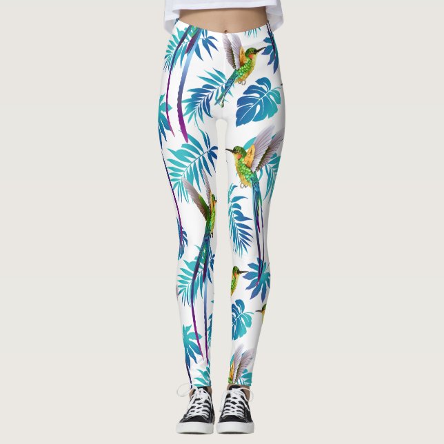 Legging Pássaros-do-mar Tropicais Longos (Frente)