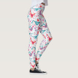 Legging Pássaros em um Jardim Moderno Boho Watercolor<br><div class="desc">Pintor de aquarelas do estilo popular moderno boêmico de pássaros em um jardim de flores brilhantes,  cor-de-rosa e lacrimogêneas.</div>