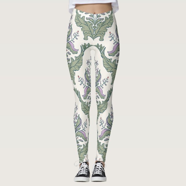 Legging Pássaros Florais: Padrões Sem Olhos Encantadores (Frente)