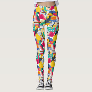 Legging Pássaros tropicais geométricos