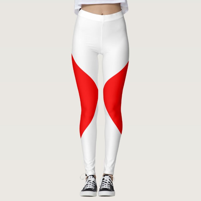 Legging Pasta branca vermelha uniforme (Frente)