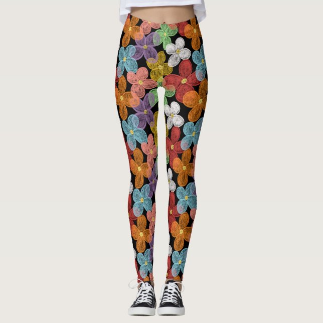 Legging Pasta de Bolso Chalk Daisies (Frente)