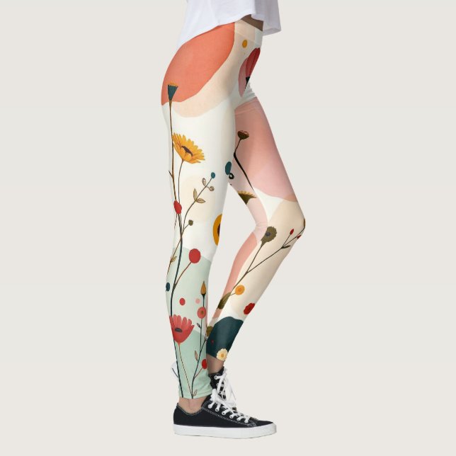 Legging Pasta Floral de Pickleball Whimsical Wildflower (Direita)