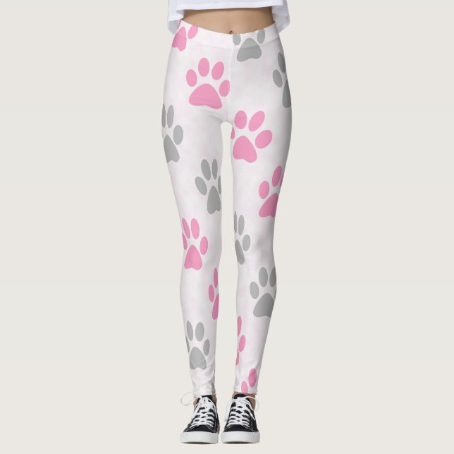 Legging Pasta rosa e cinza imprime o padrão (Frente)