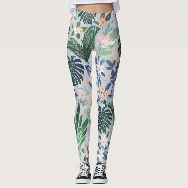 Legging Pasta Tropical Padrão Floral (Frente)