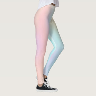 Legging Pastel cor-de-rosa Ombre do verde de mar