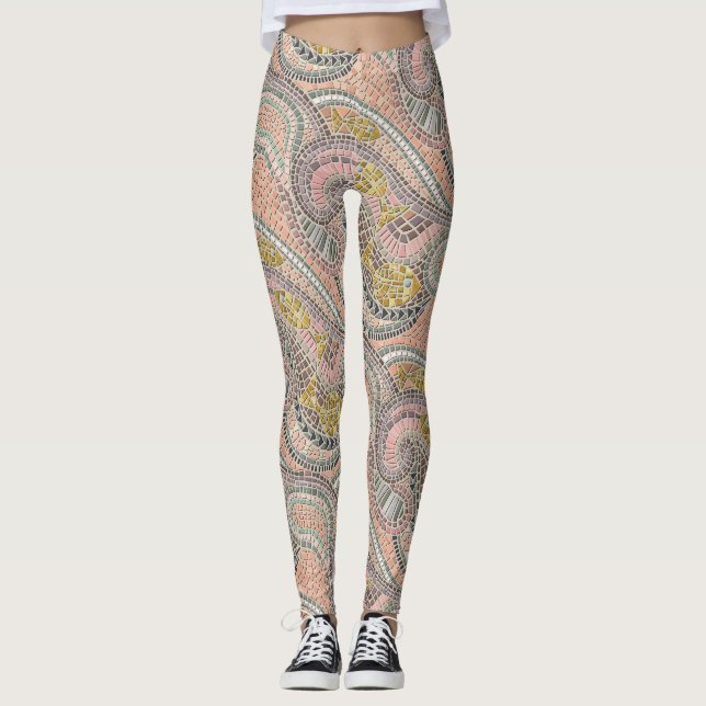 Legging pastel de peixe mosaico (Frente)