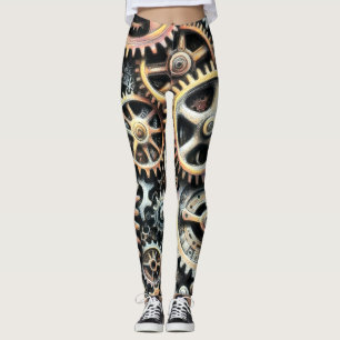 Legging Pastel Desenho do Vapor de Ursos de Cogs