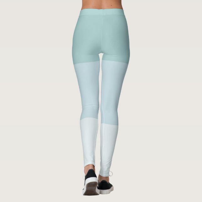 Legging Pastel Design Azul Elegante Verde Modelo (Verso)