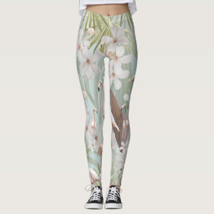 Legging Pastel Flamingo Jungle Love #1 #tropical #wall