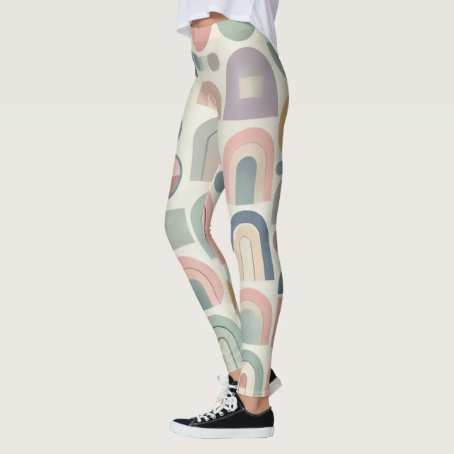 Legging Pastel Geométrico Moderno Mulheres (Esquerda)