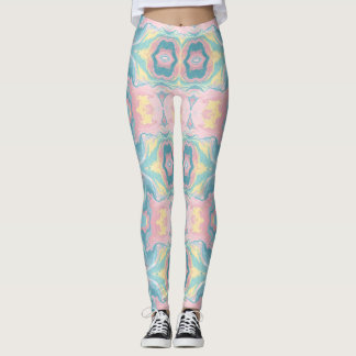 Legging Pastel Kaleidoscope Pattern | Pink & Mint Mandala