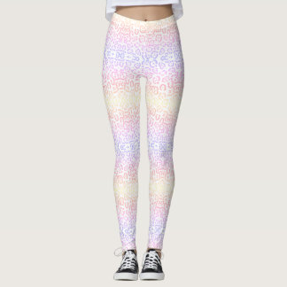 Legging Pastel Kawaii Leopard Rainbow Impressão Animal