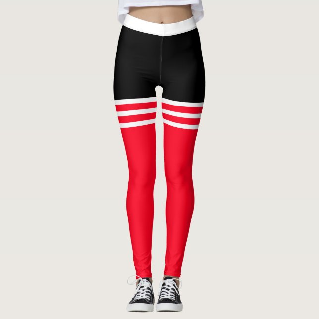 Legging Pastel | Mistura de cores douradas com tiras branc (Frente)