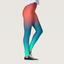 Legging Pastel Pale Turquoise Coral Abstrato Art