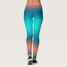 Legging Pastel Pale Turquoise Coral Abstrato Art