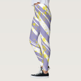 Legging Pastel Pálido Lavanda Roxo Arte