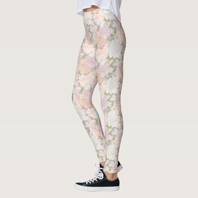Legging Pastel Peony & Butterfly Fllower Pattern (Esquerda)