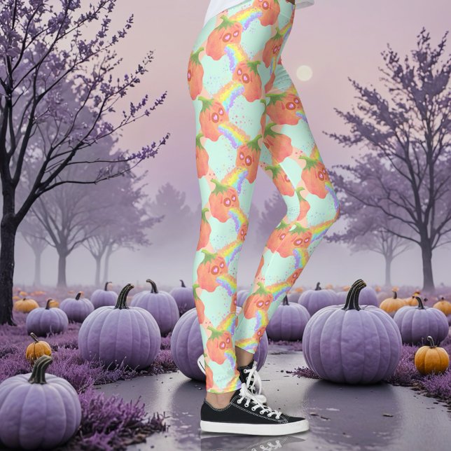 Legging Pastel Puking Pumpkins sky (Pastel puking pumpkin leggings )