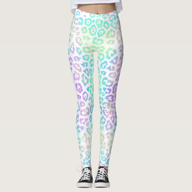 Legging Pastel Rainbow Leopard Patterno (Frente)