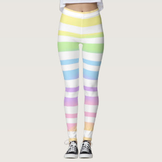 Legging Pastel Rainbow Stripes Abstrato Blur Art Design