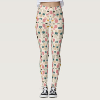 Legging Pastel Retro Pattern | Abstract Pebble & Pod
