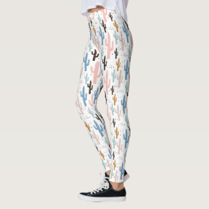 Legging Pastel Saguaro Cactus Pattern