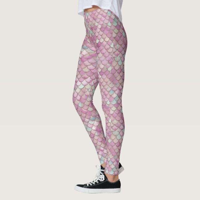 Legging Pastel Sereia Cor macia Cotovelos Arco-Íris (Esquerda)