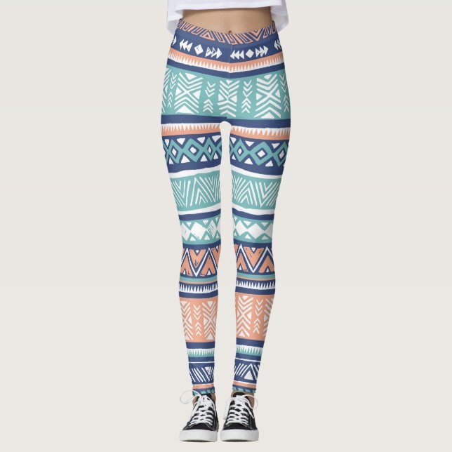 Legging Pastel tribal Navajo: padrão perfeito. (Frente)