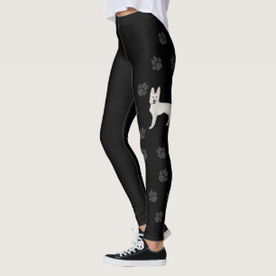Legging Pastor Suíço Branco com patas cinzas