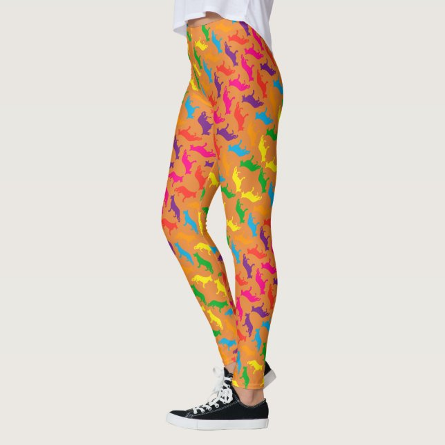 Legging Pastores Alemães cores arco-íris legais (Esquerda)