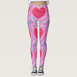 Legging Pastos de aquarelas com coração