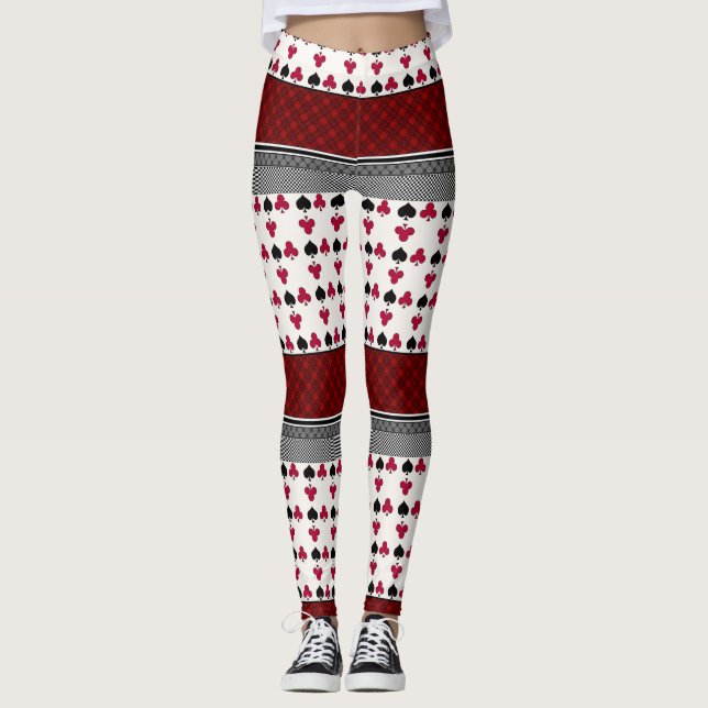 Legging Pat de jogos de cartas para jovens da moda negra e (Frente)