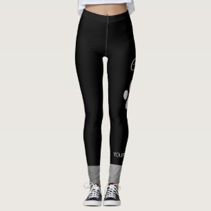 Legging Pata de Cachorro de Prata sobre fundo preto
