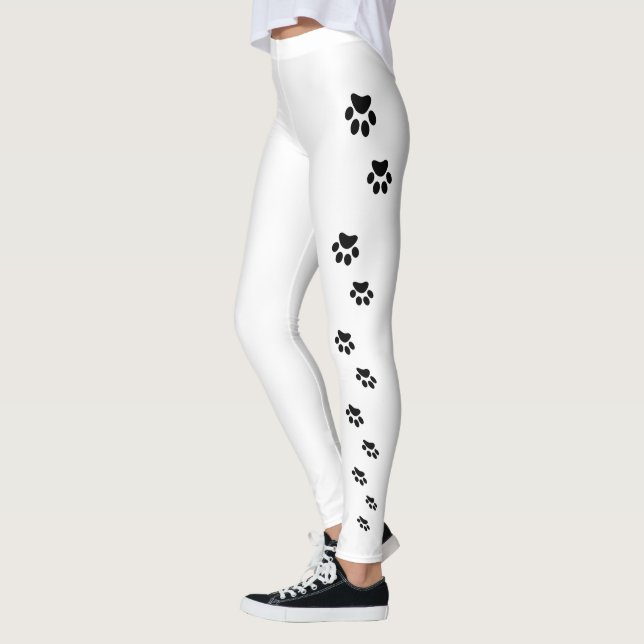 Legging Pata de gato preto em branco (Esquerda)
