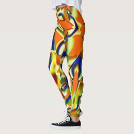 Legging Patamares coloridos em faixas beges curvas