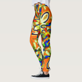 Legging Patamares coloridos em faixas beges esverdeadas to