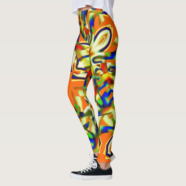 Legging Patamares coloridos em faixas beges esverdeadas to (Esquerda)