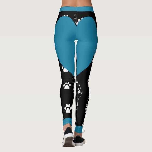 Legging Patas de Cachorro Coração Azul (Verso)