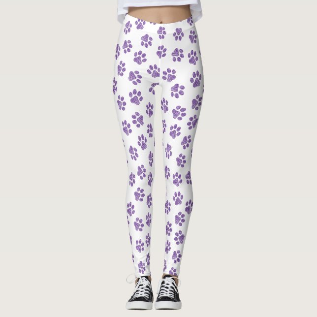 Legging patas, patas para cães, patas roxas (Frente)