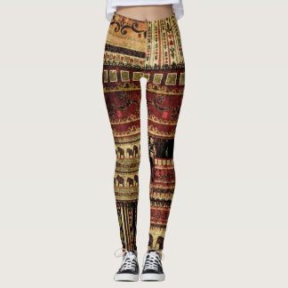 Legging Patchwork Africano: Grunge Impressão Background