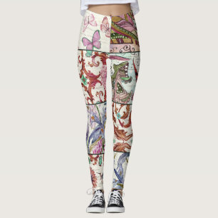 Legging Patchwork da Natureza: Chic Seamless Background