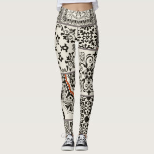 Legging Patchwork de Azulejos Majolica Árabe do Islã