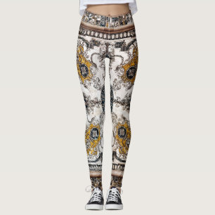 Legging Patchwork de textura árabe marble