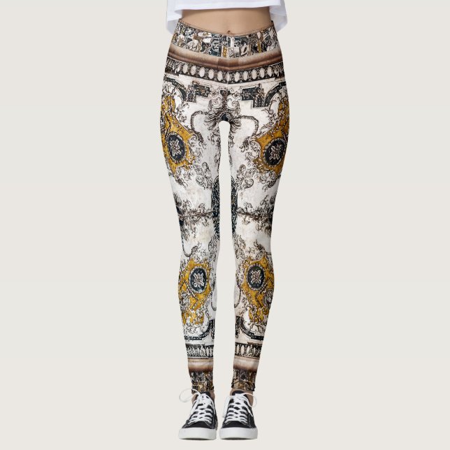 Legging Patchwork de textura árabe marble (Frente)