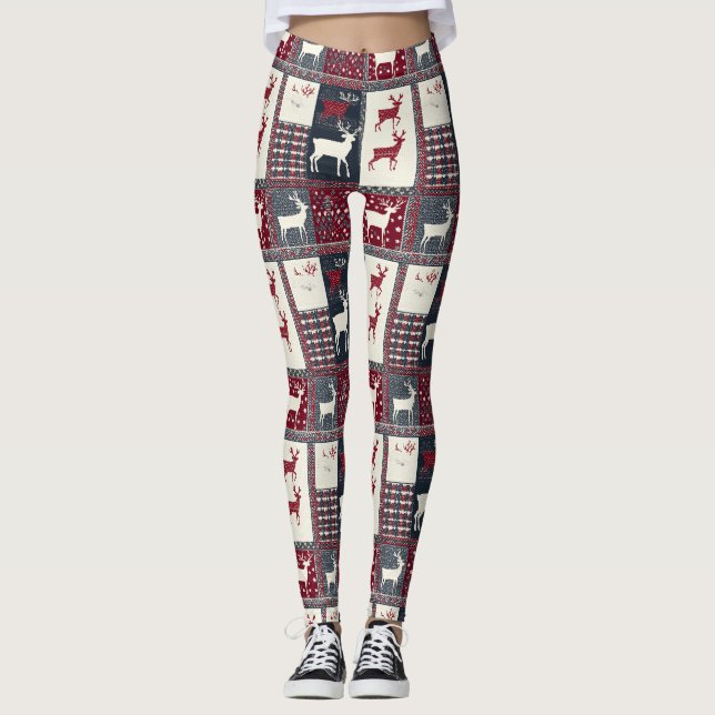 Legging Patchwork do Fair Isle Knited | Reindeer Russo (2) (Frente)